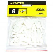 Клинья STAYER для кафеля, 6мм, (уп-100шт)