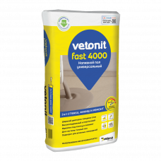 Наливной пол универсальный Vetonit FAST 4000, 20 кг бумажный мешок, 54 шт/пал