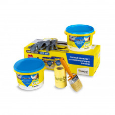 Комплект для гидроизоляции ванны Weber TEC WP SET (2 шт.мастики 4кг роз/сер, гидр. лента 10м+ кисть+перчатки)