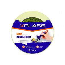 Клейкая лента малярная 50мм/50м (36 шт/уп) X-Glass желтый