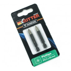 PS20112055 Бита Ritter Diamond PH 2x50 мм магнитная алмазное покр.сталь S2 (2шт/блист.уп) (100/50/1)