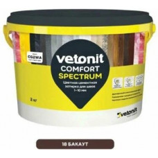Затирка цементная для швов Vetonit Комфорт Спектрум 18 бакаут 2 кг, 12 шт/коробка