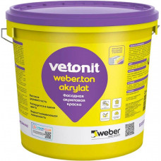 Краска акриловая Vetonit Weber ton acrylat фасадная 100А, 25 кг 24 шт/пал