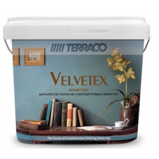 Покрытие декоративное TERRACO Velvetex белое 5 кг (72) бархат, с перламутровым отблеском 3D эффект