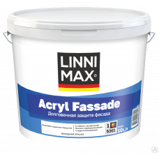 Краска водно-дисперсионная ВД для наружных работ LINNIMAX Acryl Fassade/Акрил Фасад База 1 10 л