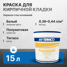 Краска акриловая TERRACO Flexishield 15 л (20,27 кг) (24) суперэластичная полу матовая для кирпичной кладки