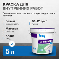 Краска акриловая KNAUF Вайсванд белая 15 кг (44) RU