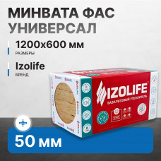 Минвата IZOLIFE ФАС УНИВЕРСАЛ 1200х600х50 мм