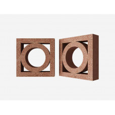 Декоративный бриз-блок Mesterra Кобого / Cobogo 0101, терракотовый LUX, 250*250 мм 