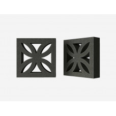 Декоративный бриз-блок Mesterra Кобого / Cobogo 0201, черный, 250*250 мм 