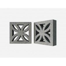 Декоративный бриз-блок Mesterra Кобого / Cobogo 0201, серый LUX, 250*250 мм 