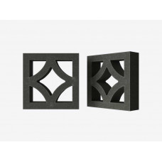 Декоративный бриз-блок Mesterra Кобого / Cobogo 0301, черный, 250*250 мм 