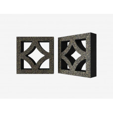 Декоративный бриз-блок Mesterra Кобого / Cobogo 0301, черный LUX, 250*250 мм 