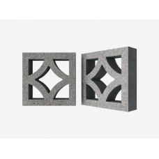 Декоративный бриз-блок Mesterra Кобого / Cobogo 0301, серый LUX, 250*250 мм 
