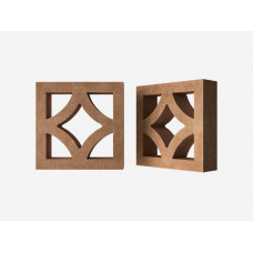 Декоративный бриз-блок Mesterra Кобого / Cobogo 0301, терракотовый, 250*250 мм 