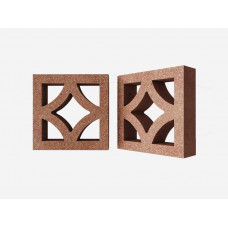 Декоративный бриз-блок Mesterra Кобого / Cobogo 0301, терракотовый LUX, 250*250 мм 